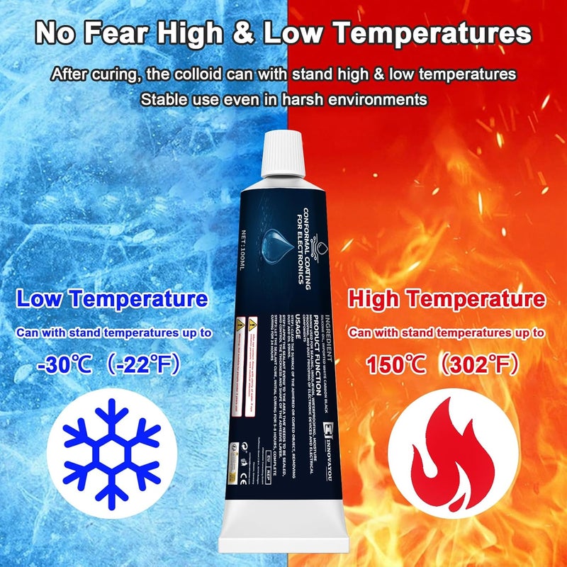 1DFAUL 100ml Conformal Coating for Electronics, Silicone Conformal Coating Insulating Sealant, Waterproof, Dust& Moisture Resistant, for Reliable Electronic Components Protection - Image 4